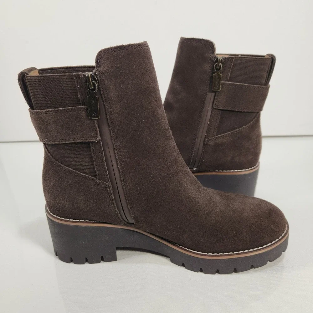 Blondo Dakota Womens Java Brown Suede Waterproof Bootie Size 8M